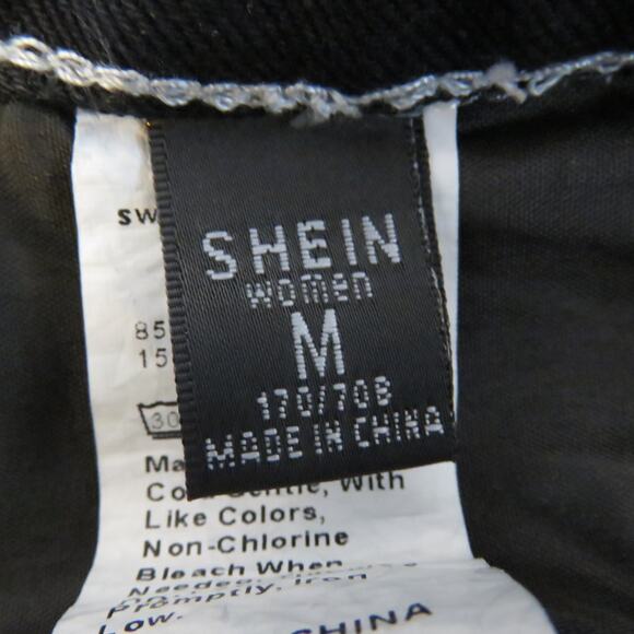 Shein Black Jeans Cargo Pants Jeans High Rise 90s Fit Mom Jeans Medium 28" - Picture 8 of 9